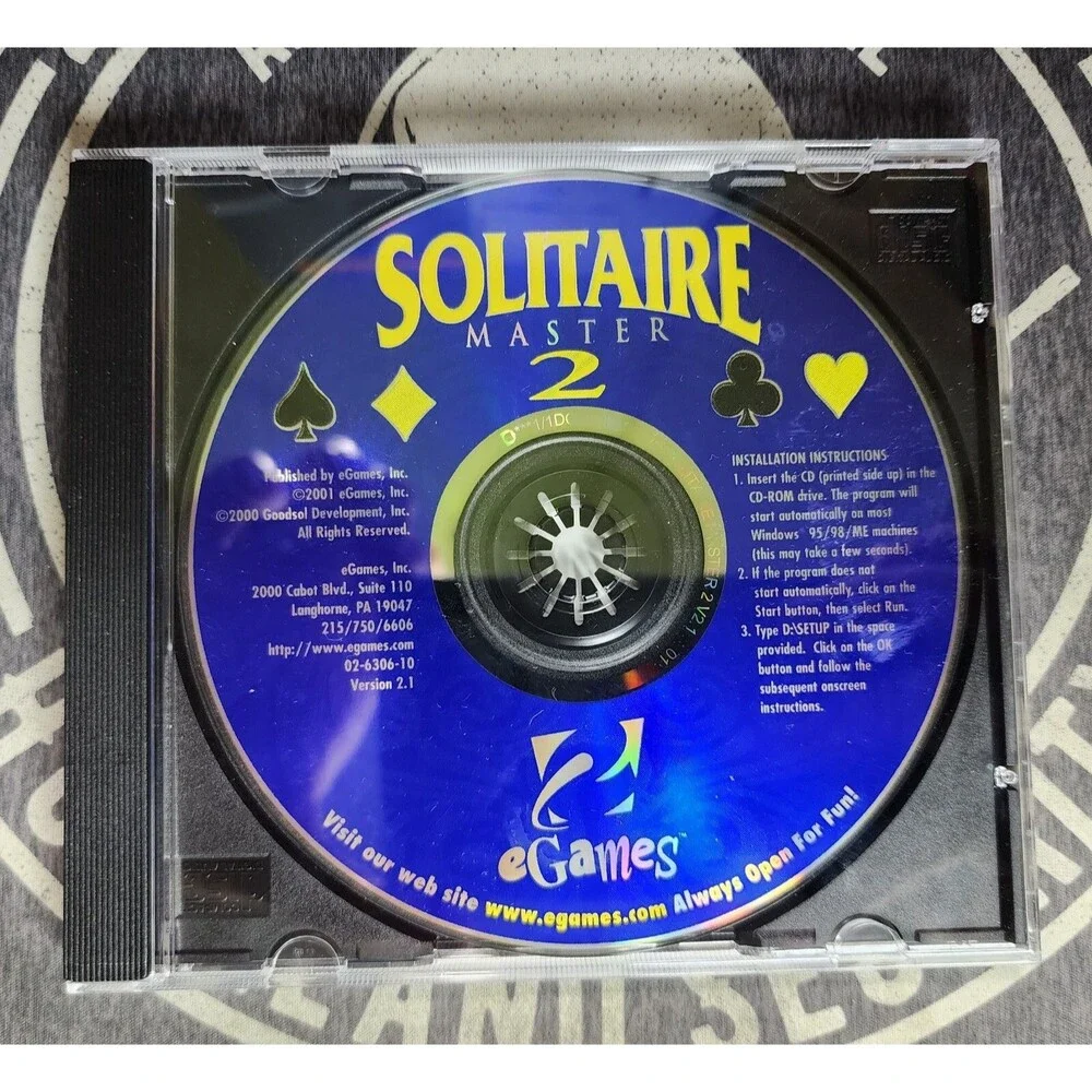 Solitaire Master 2, eGames, CD, 2001, Win 95/98/ME, 300 Complete Games!